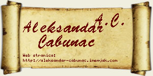 Aleksandar Cabunac vizit kartica